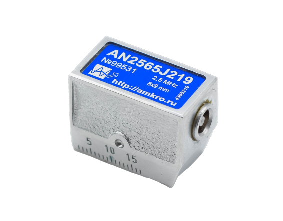 AN2565Jxx наклонные совмещенные притертые преобразователи 2,5 МГц 65 град